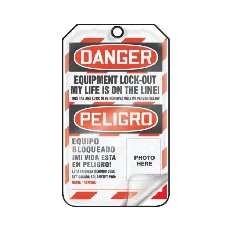 BILINGUAL OSHA DANGER LOCKOUT TAG TSP107PTM